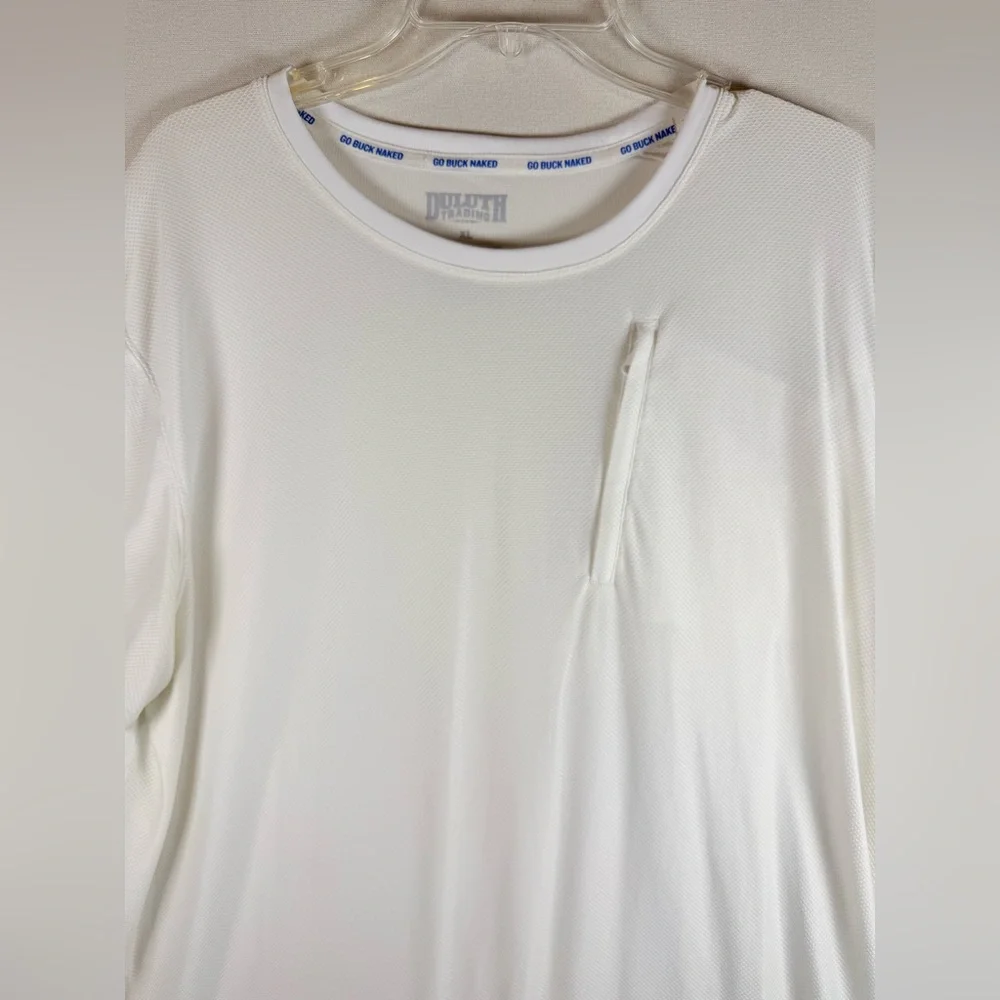Duluth Trading Buck Naked Travel Crew Undershirt Men’s XL White Zip Pocket